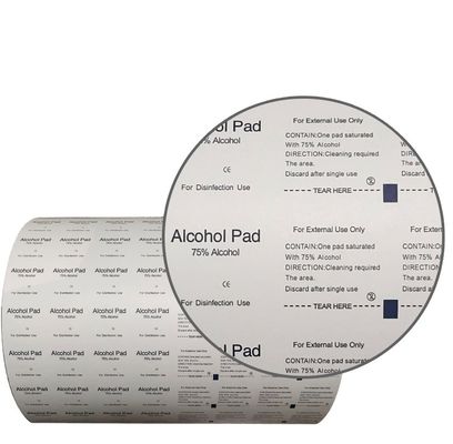 Carta di foglio di alluminio medico per asciugamani antisettici per alcool in 1-9 opzioni di colore