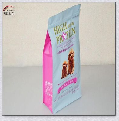 Borsa a fondo piatto stampata in alluminio rinforzata con cerniera a zip per imballaggi per cani