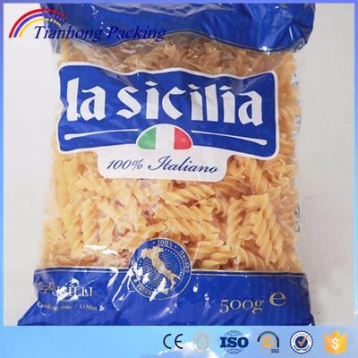 Stampa su misura sacchetto di imballaggio per spaghetti di farina di plastica trasparente