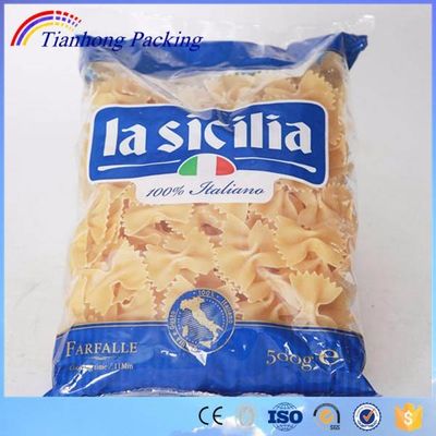 Stampa su misura sacchetto di imballaggio per spaghetti di farina di plastica trasparente