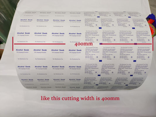 Carta laminata in foglio di alluminio per imballaggi di preparazione di alcol/swab di alcol Flexo stampato