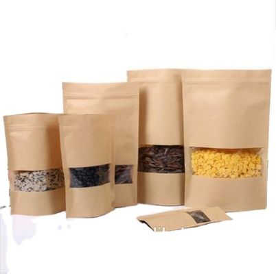Confezionamento per snack in argento Kraft Stand Up Zipper pouch per l' imballaggio di frutta secca