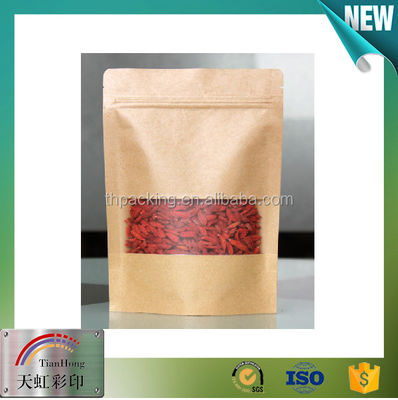 Confezionamento per snack in argento Kraft Stand Up Zipper pouch per l' imballaggio di frutta secca