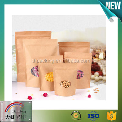 Confezionamento per snack in argento Kraft Stand Up Zipper pouch per l' imballaggio di frutta secca