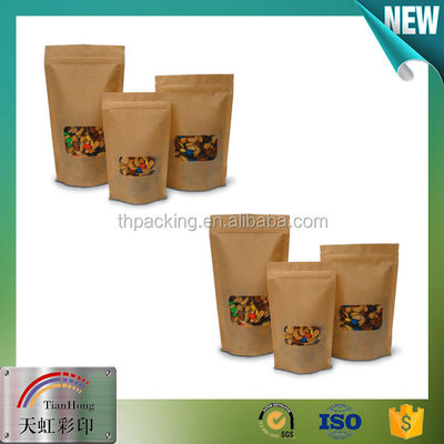 Confezionamento per snack in argento Kraft Stand Up Zipper pouch per l' imballaggio di frutta secca
