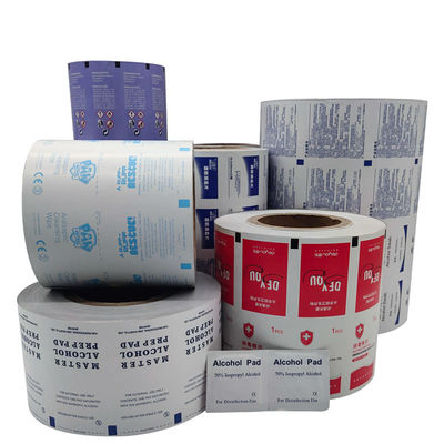 Flexografia Stampa Logo Rollo di pellicola in foglio di alluminio per 75% di alcol Pad Prep